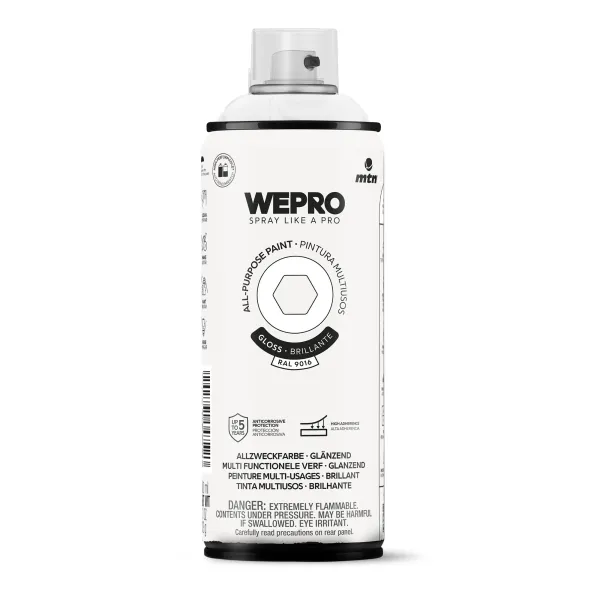 Producto Spray MTN WEPRO Solvent Brillante BLANCO IGLÚ - RAL 9016 Imagen