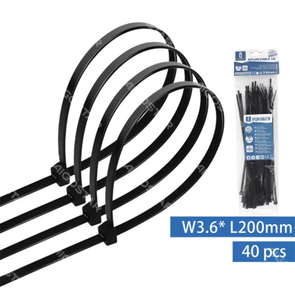 Producto Bridas de Nylon Negras 40 unidades (W3.6*L200mm) Imagen
