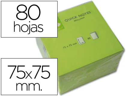 Producto Q-Connect bloc 80 notas reposicionables 76 x 76 MM verde neon Imagen