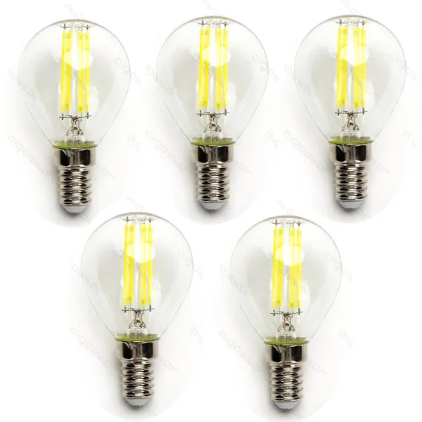 Produto Pack de 5 Bombillas de Filamento LED E14 G45 4W Luz Fría 6500K Imagem
