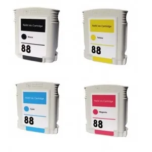Producto Pack 4 cartuchos de tinta remanufacturados HP 88 XL amarillo, magenta, negro y cian Imagen