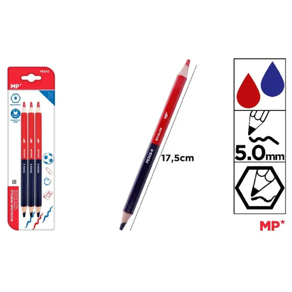 Producto Lapiz Bicolor Grueso Hexagonal Pack 3 MP Imagen