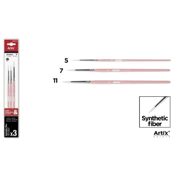 Product Pincel Profesional Sintético Rosas 3 Uds. (Nº3/7/11) Image