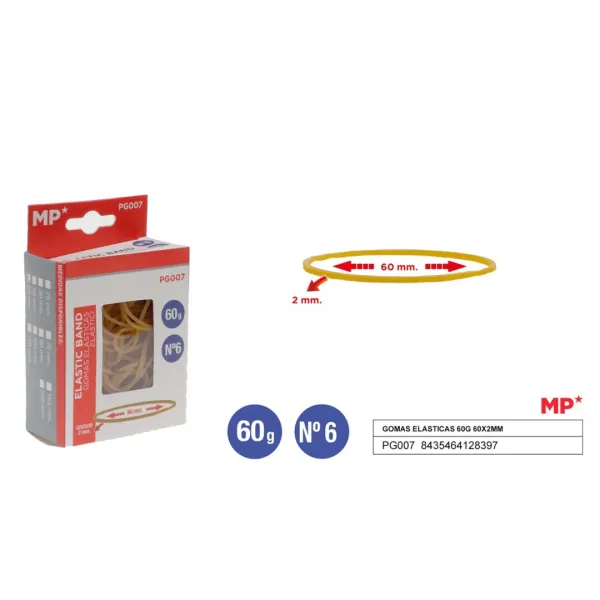 Producto Gomas Elasticas 60g 60x2mm Imagen