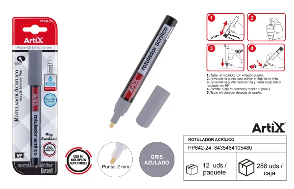 Producto Rotulador pintura acrilica gris Artix Imagen