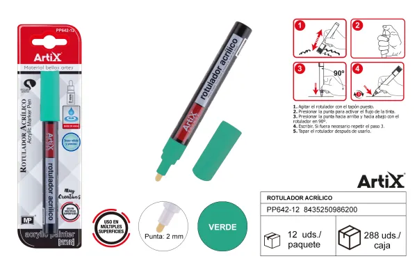 Produto ROTULADOR PINTURA ACRILICA VERDE ARTIX Imagem