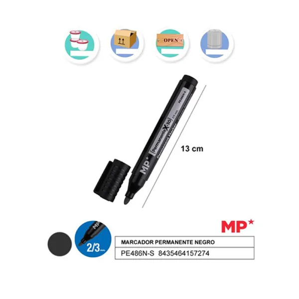 Producto Marcador Permanente Superior Negro MP Imagen