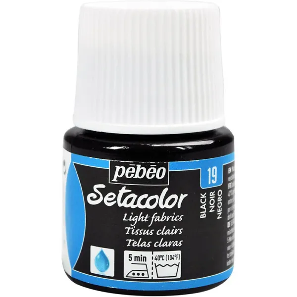 Producto Pintura Pébéo Setacolor Tejidos Claros Claros Negro 45 ml Imagen