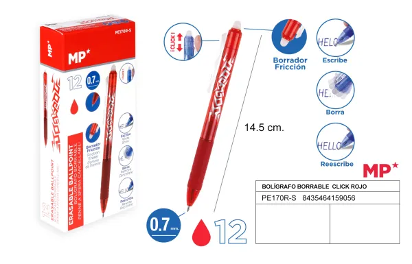 Product BOLIGRAFO BORRABLE CLICK ROJO MP Image