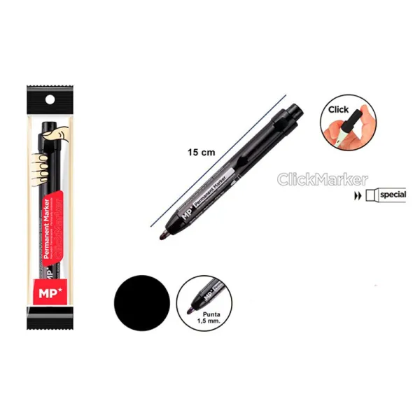 Producto Marcador Permanente Retráctil Negro Imagen