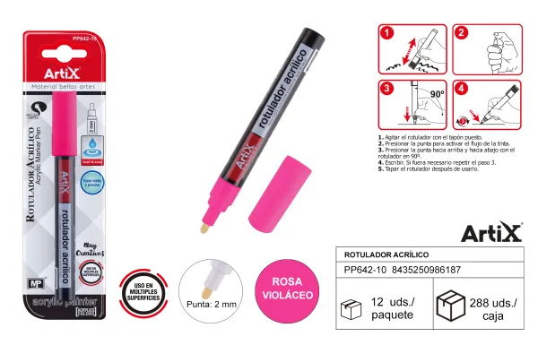 Produto ROTULADOR PINTURA ACRILICA ROSA ARTIX Imagem