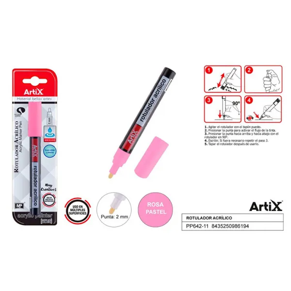 Product ROTULADOR PINTURA ACRILICA ROSA PASTEL ARTIX Image