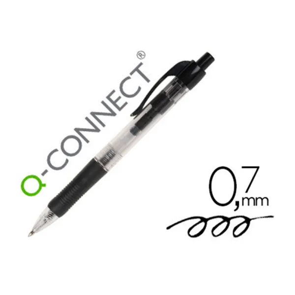 Producto Q-Connect boligrafo retractil trazo 0.7 MM. negro Imagen