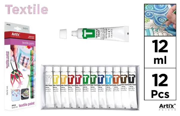 Producto Pinturas Textil 12 Tubos Artix Imagen