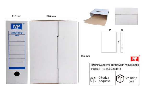 Producto Carpeta archivo definitivo folio prolongado MP 25unidades Imagen