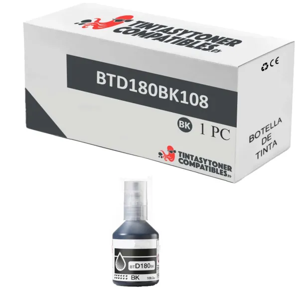 Producto Botella de tinta compatible Brother BTD180BK Negro · 7.500 páginas Imagen
