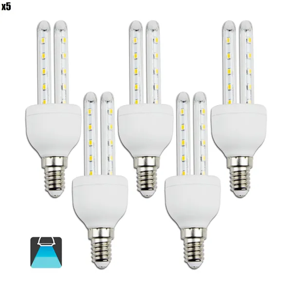 Producto Bombilla LED B5 T3 2U / 6W E14 luz blanca 6400K (pack 5 unidades) Imagen