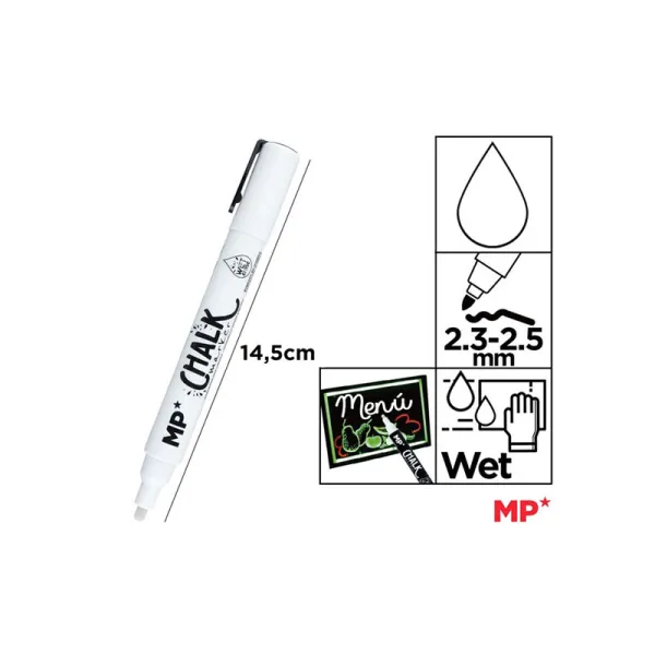 Producto Marcador Tiza Líquida Blanco Limpieza en Húmedo Imagen