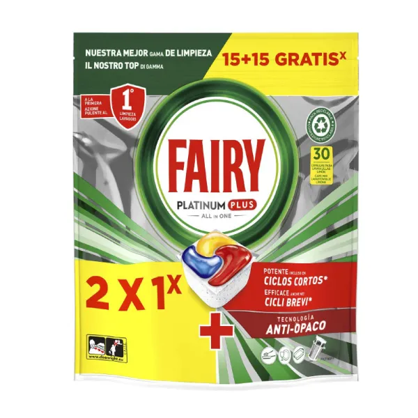 Produto FAIRY Platinum Plus All in One - 15 + 15 Gratis* Imagem