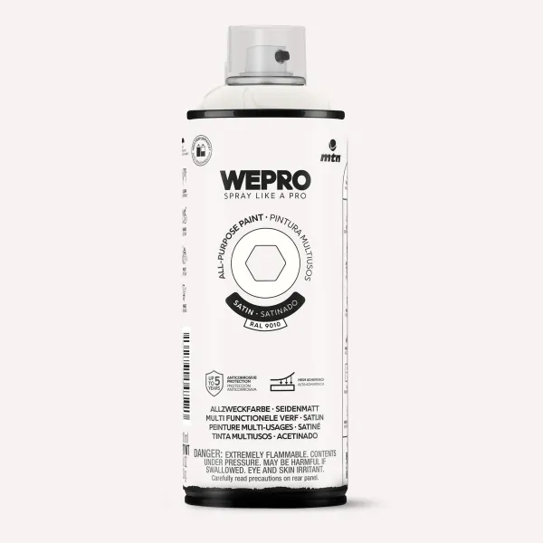 Producto Spray MTN WEPRO Solvent Satinado BLANCO ESTELAR - RAL 9010 Imagen