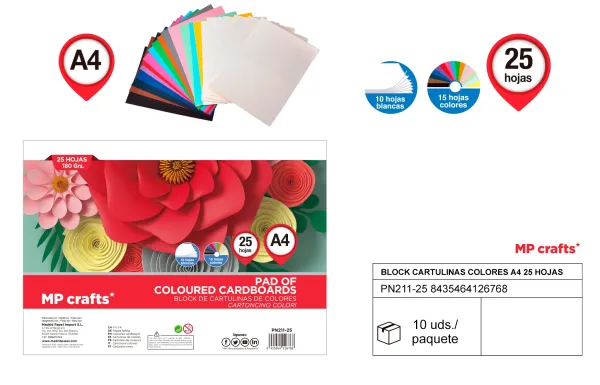 Producto Block de cartulina color A4 25 hojas 180G MP Imagen