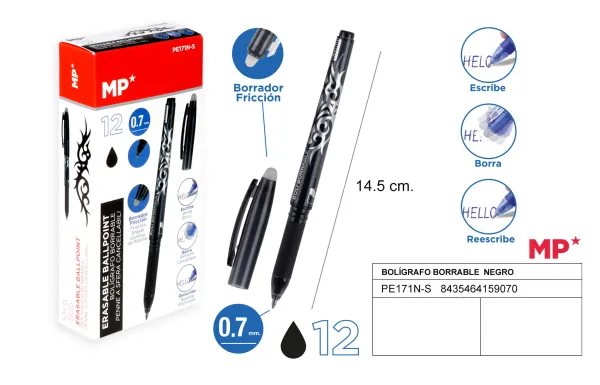 Producto Boligrafo borrable negro MP Imagen