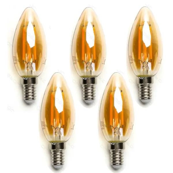 Product Pack de 5 Bombillas de Filamento LED E14 C35 4W Luz Cálida 2200K Image
