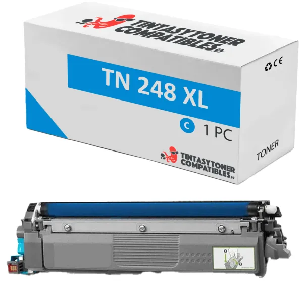 Produto Tóner compatible Brother PC-TN248XLC Cian · 2.300 páginas Imagem
