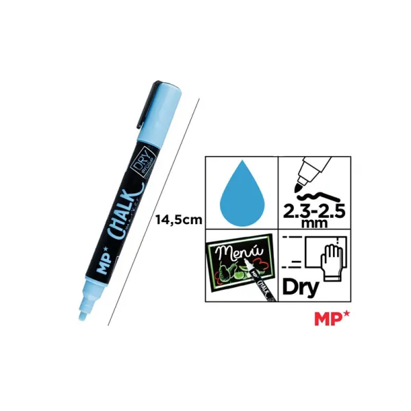 Producto Marcador Tiza Líquida Azul Limpieza en Seco Imagen