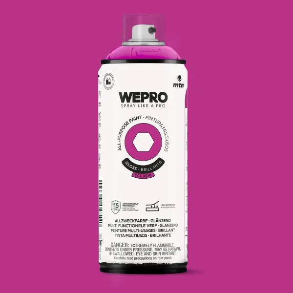 Produto Spray MTN WEPRO Solvent Brillante MAGENTA PSICO - RAL 4010 Imagem