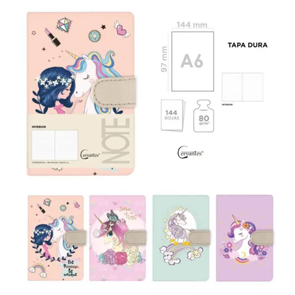 Producto Cuaderno de Notas Unicornios A6 Cervantes Imagen