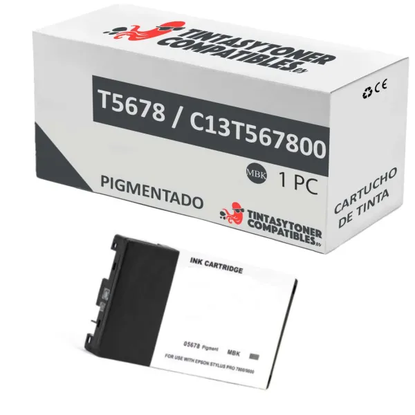 Product Cartucho de tinta compatible Epson C13T567800 Negro · 220 ml Image