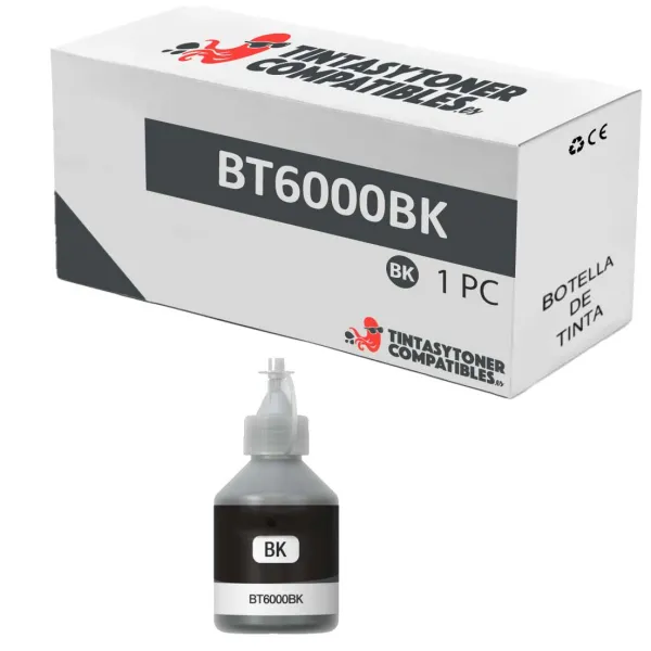 Producto Botella de tinta compatible Brother BT6000BK Negro · 1086000 ml Imagen