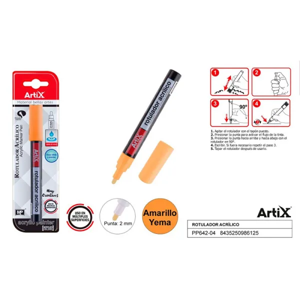 Product ROTULADOR PINTURA ACRILICA AMARILLO YEMA ARTIX Image