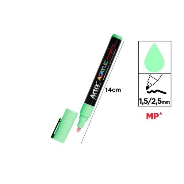 Producto Rotulador Acrílico Verde Manzana Artix Imagen