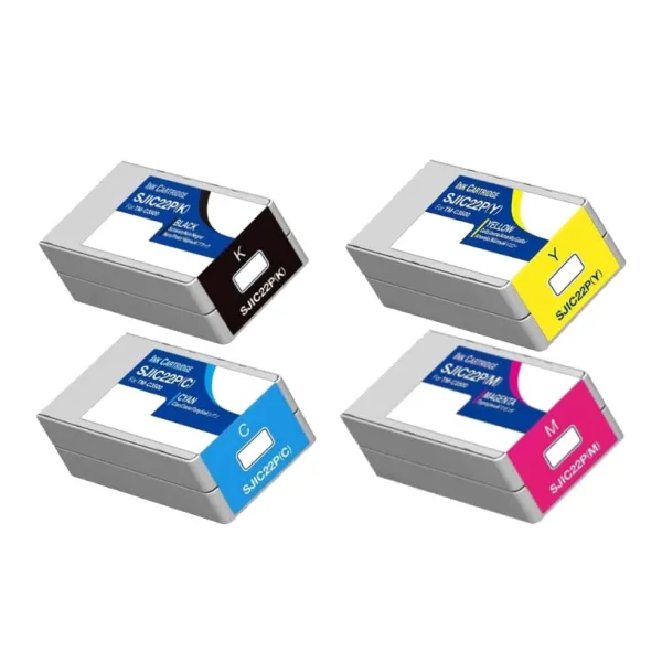 Producto Pack 4 cartuchos de tinta compatibles Epson SJIC22P Pigmentado amarilla pigmentada, cyan pigmentada, magenta Imagen