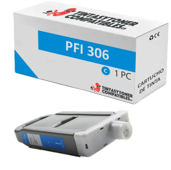 Produto Cartucho de tinta compatible Canon PFI306CY Cian · 330 ml Imagem