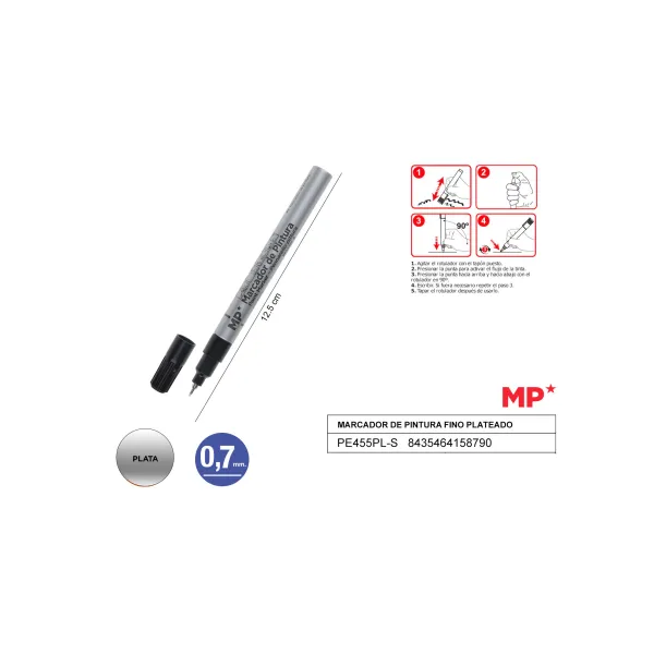 Producto Marcador de pintura fino plateado MP Imagen