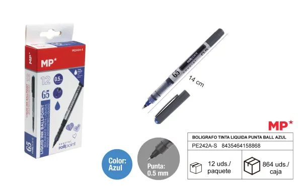 Product BOLIGRAFO TINTA LIQUIDA PUNTA BALL AZUL MP Image