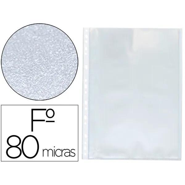 Produto Q-CONNECT FUNDAS PORTADOCUMENTOS 100 unds Tamaño FOLIO 80 mc MULTITALADRO Imagem