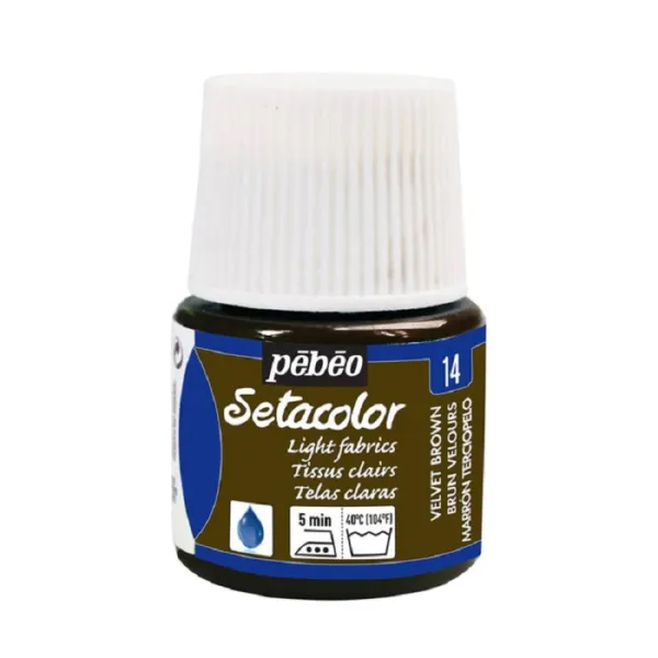 Producto Pintura Pébéo Setacolor Tejidos Claros Marrón Terciopelo 45 ml Imagen