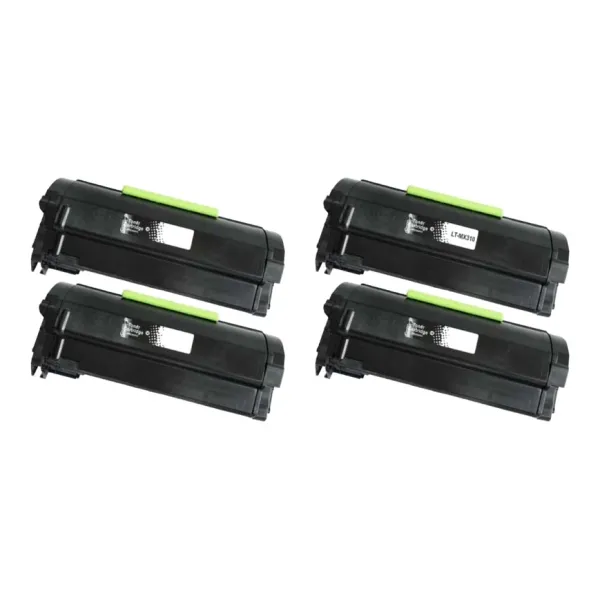 Produto Compatible Pack 4x Lexmark MX310 / MX410 / MX510 / MX511 / MX611 Negro Imagem