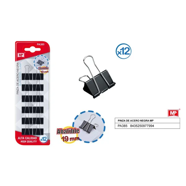 Producto Pinza abatibles negro 12U MP Imagen