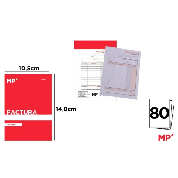 Product Talonario de Facturas A6 80 Hojas Image