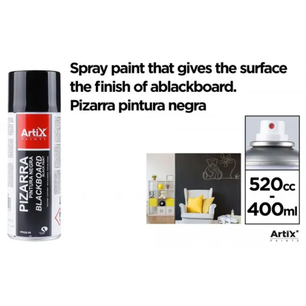 Producto Spray Pintura Pizarra Negra 400ml Artix Imagen
