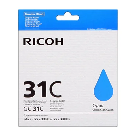 Cartucho de tinta original Ricoh GC31C cian · 405689