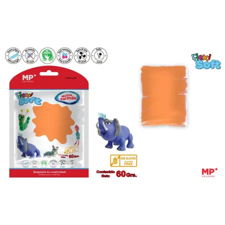Pasta para Modelar Naranja Neón Flexi Soft 60g