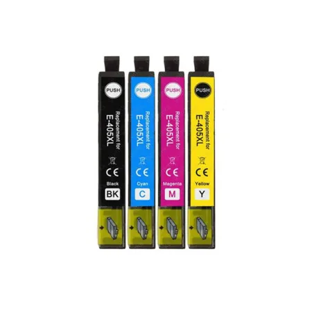 Pack 4 cartuchos de tinta compatibles Epson 405XL amarillo, magenta, negro y cian