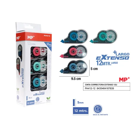 Cinta correctora extenso 5MMx12M 12U MP