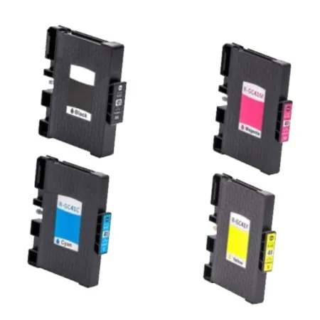 Pack 4 cartuchos de tinta compatibles Ricoh GC41 amarillo, magenta, negro pigmentado y cian